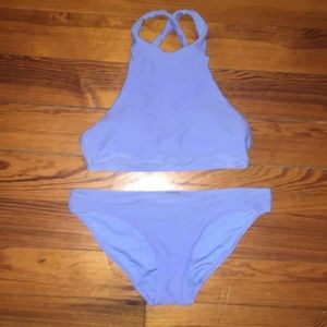 Cute, Bright Blue, Sporty Two-Piece Swimsuit